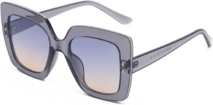 -Trendy Square Sunglasses Women Fashion Cat Eye Sun Glasses Female Vintage Luxury Big Frame Eyewear Leopard Shades
