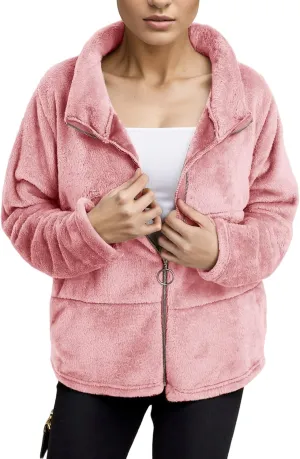 2023 Women's Winter Coats Fleece Warm Jacket Long Sleeve Open Front Cardigan Zip Up Shaggy Soft Outerwear Clothes