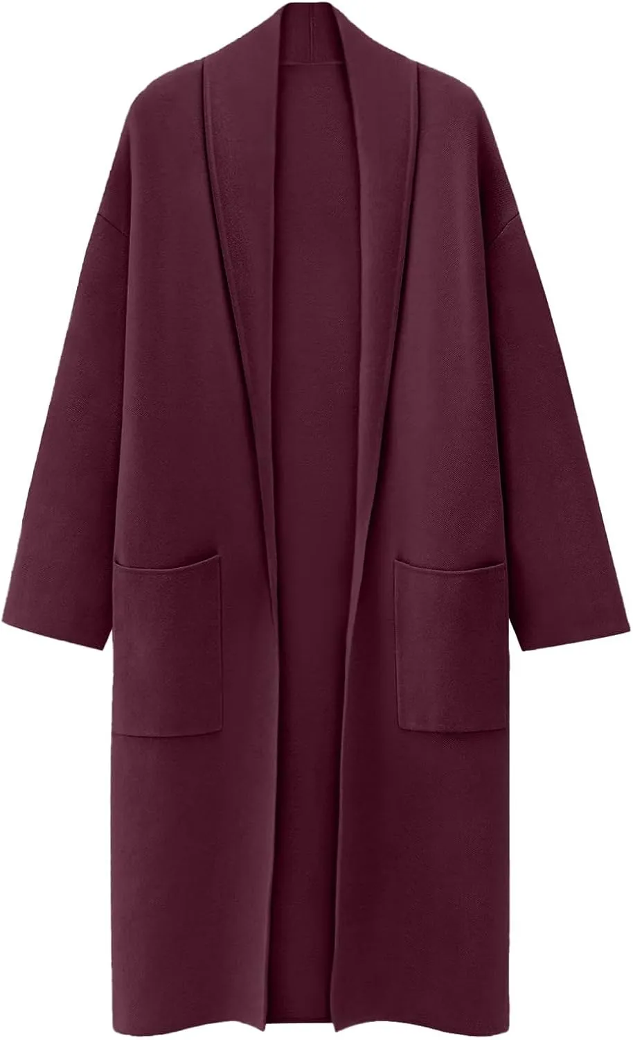 aihihe Oversized Cardigan for Women Classic Lapel Collar Open Front Long Jacket 2023 Fall Trendy Outerwear with Pockets