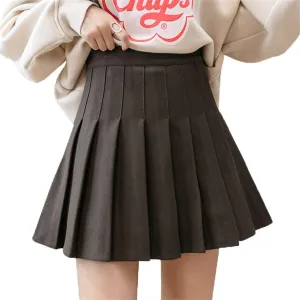Andongnywell Women's Pleated Skirt High Waist Skater Tennis Skirt with Lining Shorts A-Line School Uniform Mini Skirt