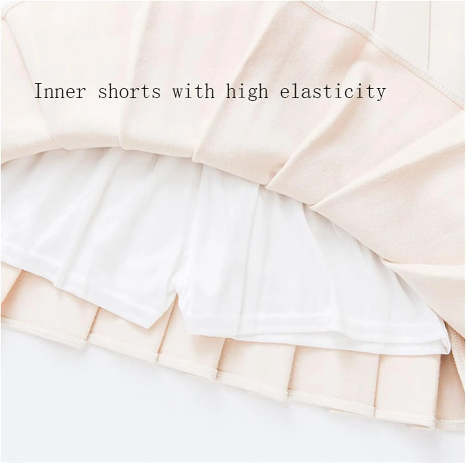 Andongnywell Women's Pleated Skirt High Waist Skater Tennis Skirt with Lining Shorts A-Line School Uniform Mini Skirt