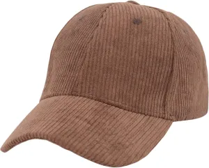 Anna-Kaci Vintage Corduroy Baseball Cap Solid Color Adjustable Strap Trucker Hat for Women Men