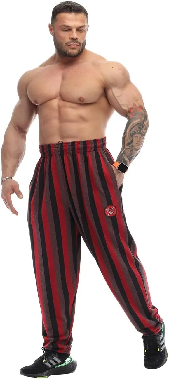 BIG SAM SPORTSWEAR COMPANY Men's Baggy Sweatpants with Pockets, Loose Fit Striped Oldschool Trackpants