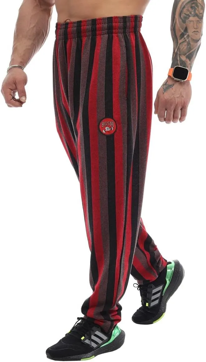 BIG SAM SPORTSWEAR COMPANY Men's Baggy Sweatpants with Pockets, Loose Fit Striped Oldschool Trackpants