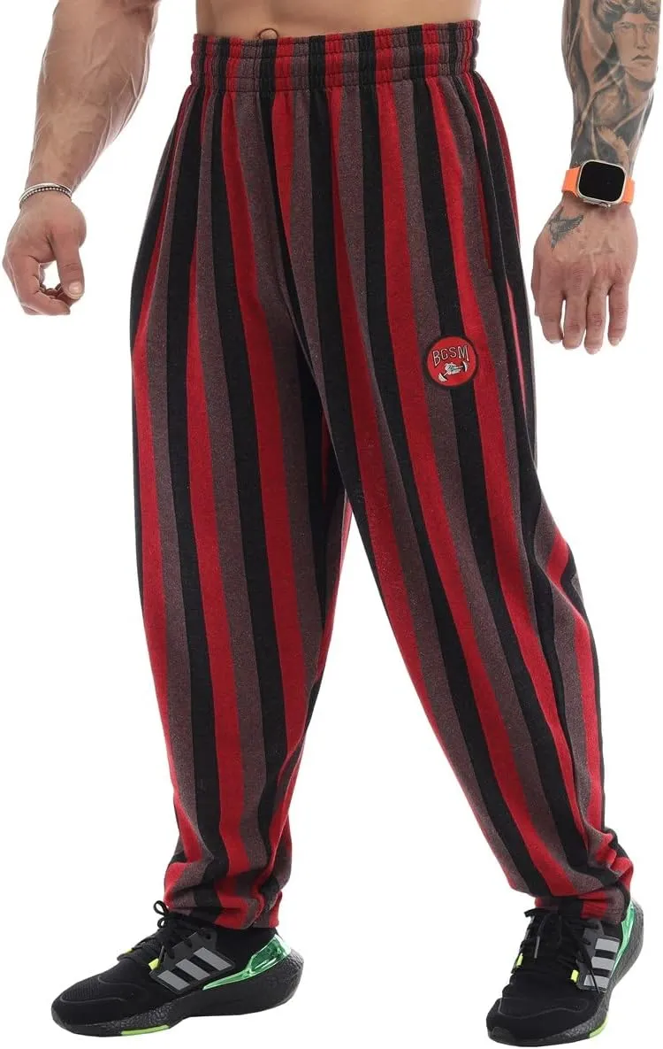 BIG SAM SPORTSWEAR COMPANY Men's Baggy Sweatpants with Pockets, Loose Fit Striped Oldschool Trackpants