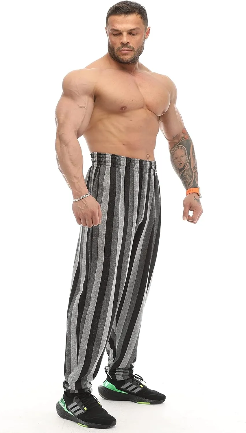 BIG SAM SPORTSWEAR COMPANY Men's Baggy Sweatpants with Pockets, Loose Fit Striped Oldschool Trackpants