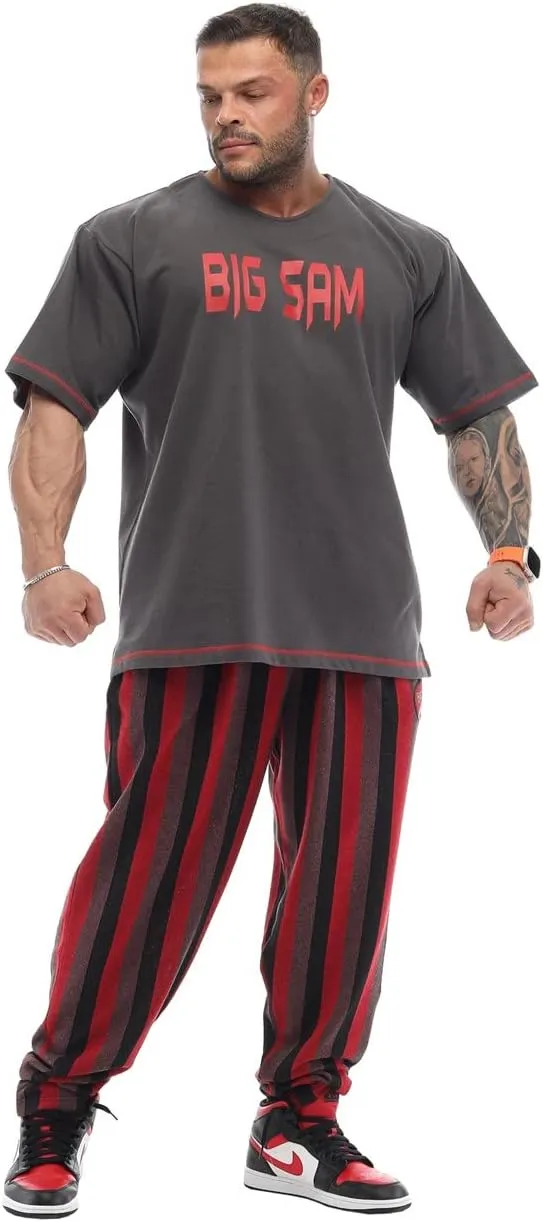 BIG SAM SPORTSWEAR COMPANY Men's Baggy Sweatpants with Pockets, Loose Fit Striped Oldschool Trackpants