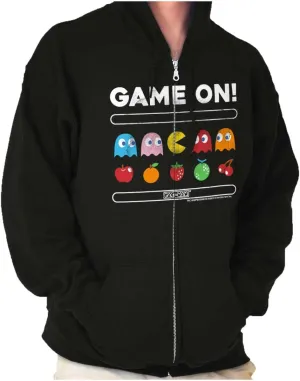 Brisco Brands Game On Vintage 80s PACMAN Gamer Zip Up Hoodie Mens Womens