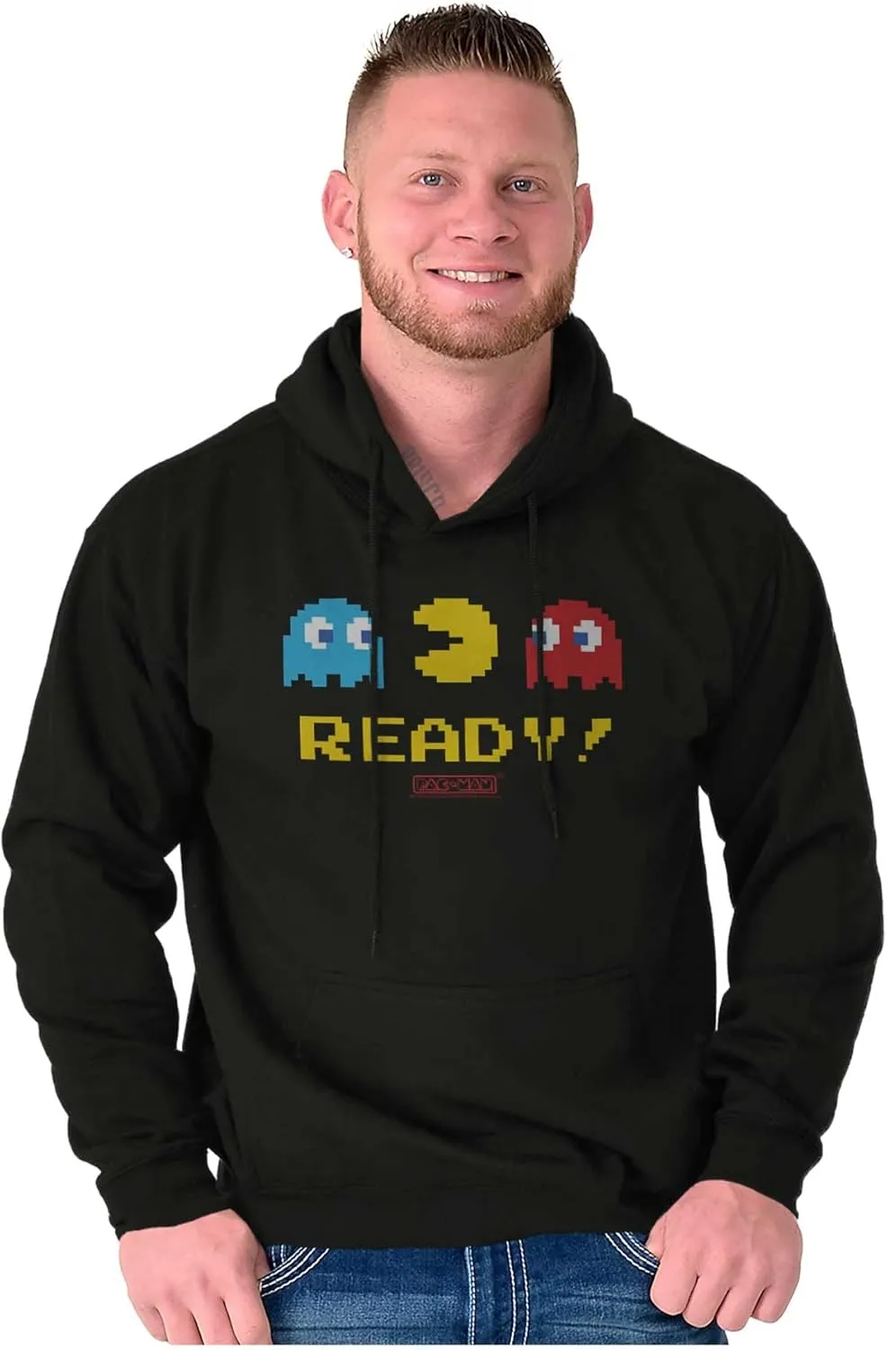 Brisco Brands PACMAN 1980s Vintage Video Game Hoodie Sweatshirt Women Men