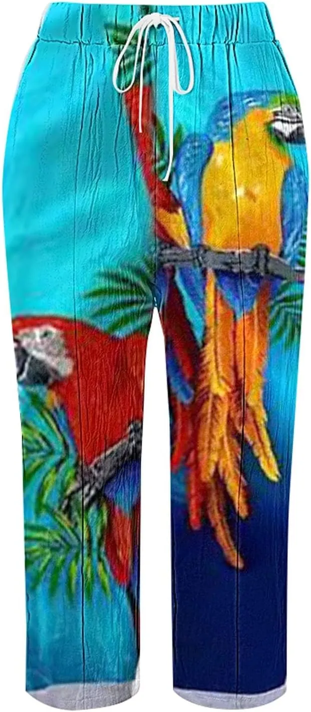 Capri Pants for Women Casual Drawstring Pants Beach Clothes Resort Wear for Women 2025 Yoga