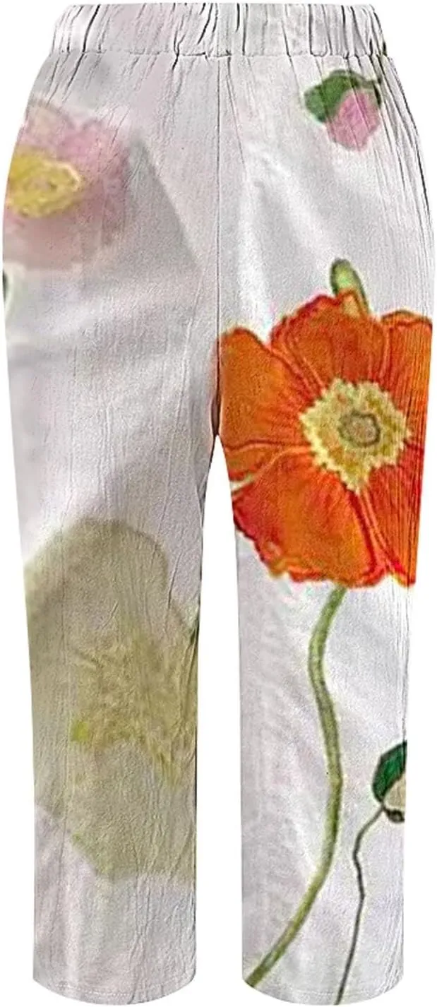 Capri Pants for Women Casual Drawstring Pants Beach Clothes Resort Wear for Women 2025 Yoga