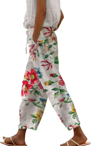 Capri Pants for Women Casual Drawstring Pants Beach Clothes Resort Wear for Women 2025 Yoga