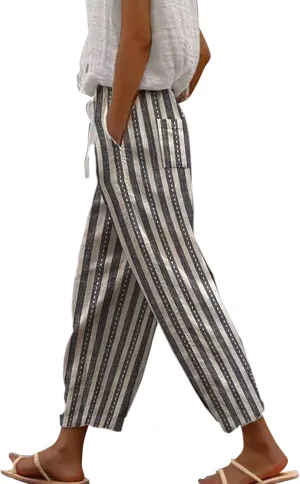 Capri Pants for Women Casual Drawstring Pants Beach Clothes Resort Wear for Women 2025 Yoga