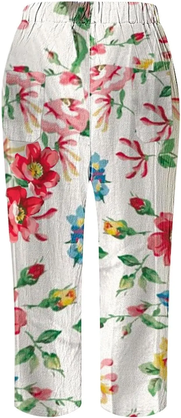 Capri Pants for Women Casual Drawstring Pants Beach Clothes Resort Wear for Women 2025 Yoga