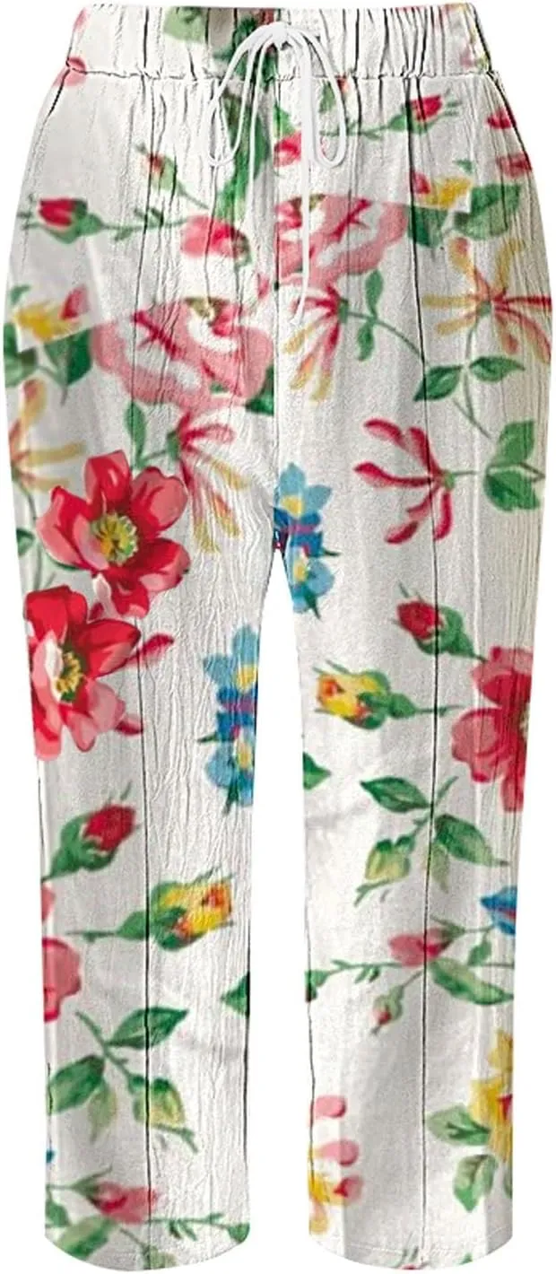 Capri Pants for Women Casual Drawstring Pants Beach Clothes Resort Wear for Women 2025 Yoga