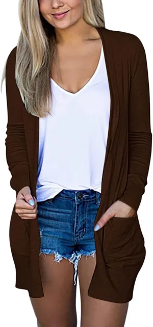 Cardigan Sweaters for Women Trendy Open Front Lightweight Jackets Tops Fall Fashion 2024 Shirts Loose Outwear