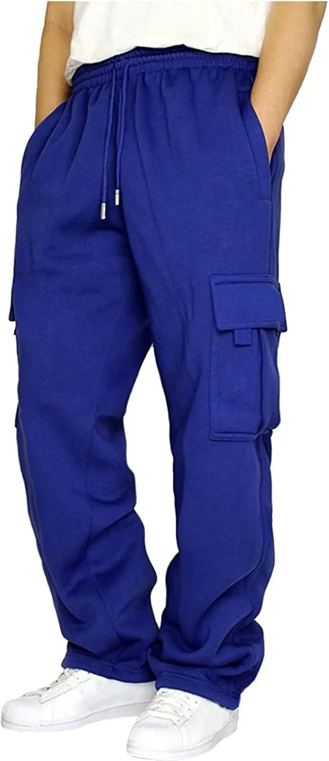 Cargo Sweatpants for Men Casual Pocket Sport Work Casual Trouser Pants Trousers Comfort Multi-Pocket
