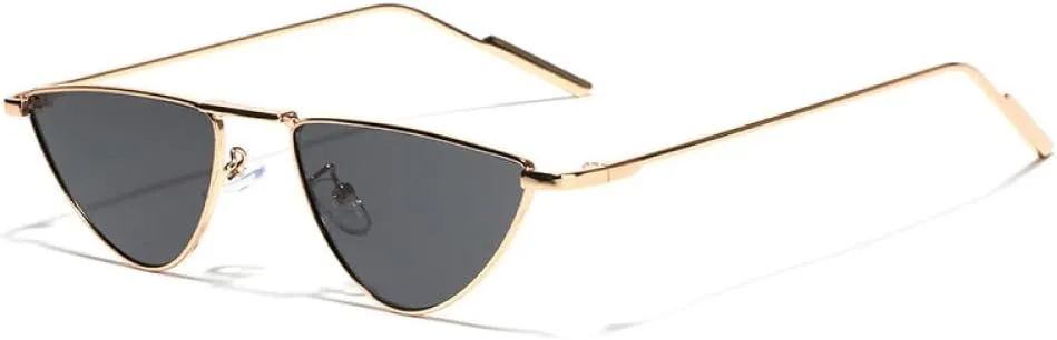 Cat Eye Sunglasses Vintage Alloy Sun Glasses Women Unique Elegant black gold Shades