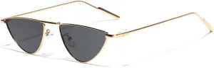 Cat Eye Sunglasses Vintage Alloy Sun Glasses Women Unique Elegant black gold Shades