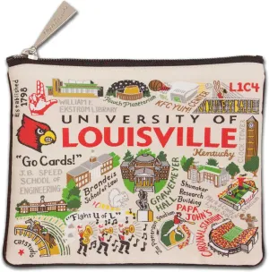 catstudio University of Louisville Collegiate Zipper Pouch Purse | Holds Your Phone, Coins, Makeup, Dog Treats, & Tech Tools
