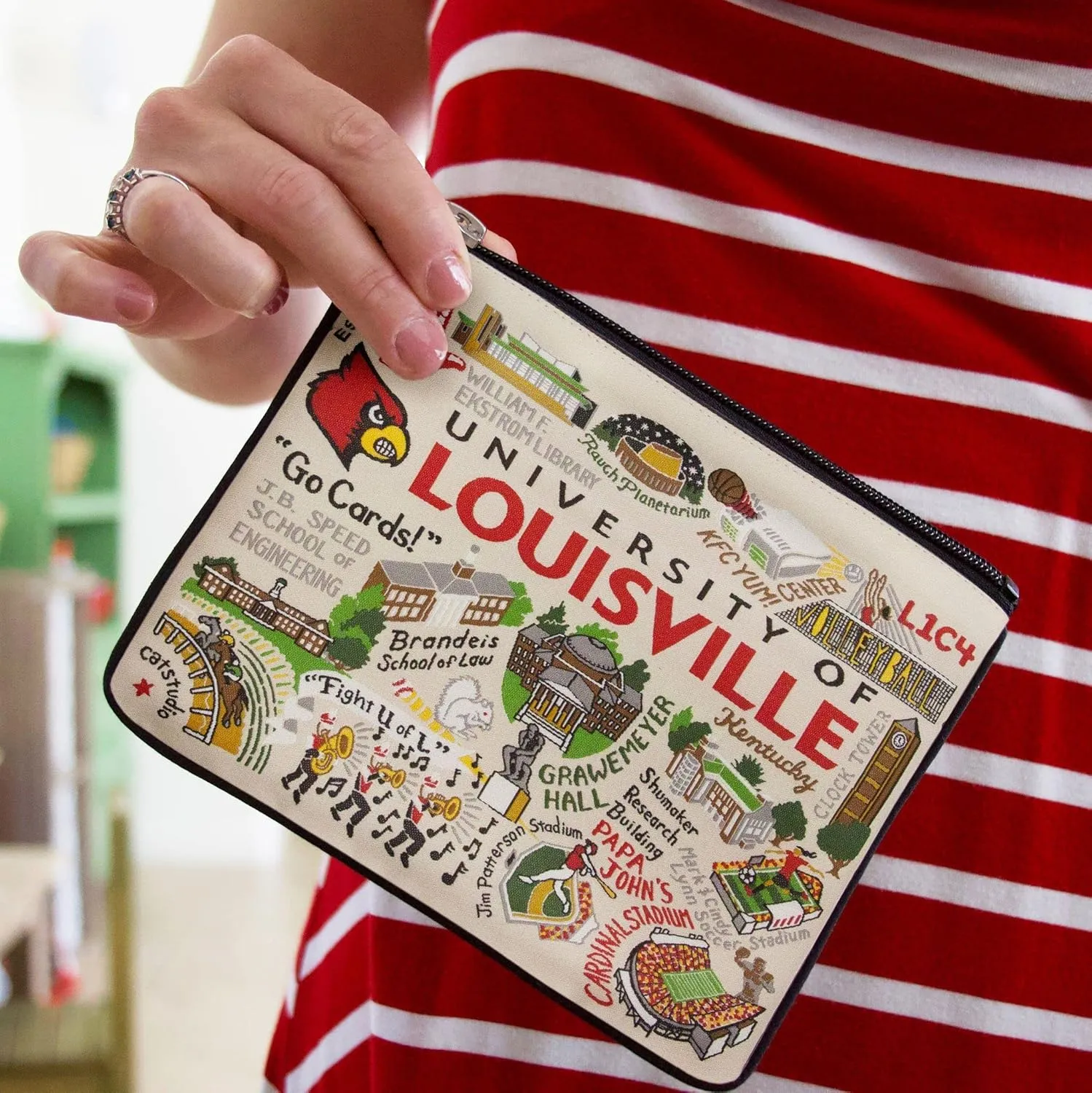 catstudio University of Louisville Collegiate Zipper Pouch Purse | Holds Your Phone, Coins, Makeup, Dog Treats, & Tech Tools