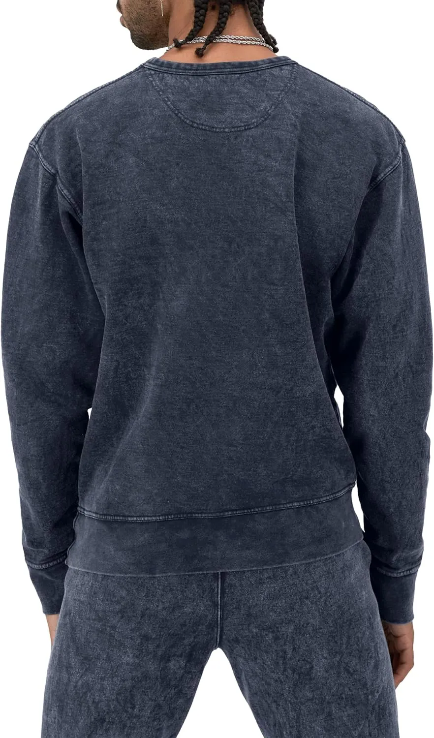 Champion Men's Sweatshirt, Mineral Dye Graphic Crewneck Sweatshirt, Men's Pullover Sweatshirt