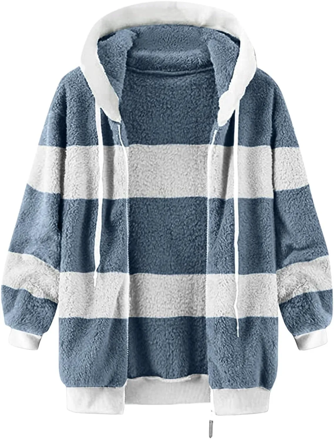 Coats for Women 2023 Lightweight Casual Fleece Plush Zipper Hooded Jacket Comfy Wool Coat Winter Warm Sherpa Jackets