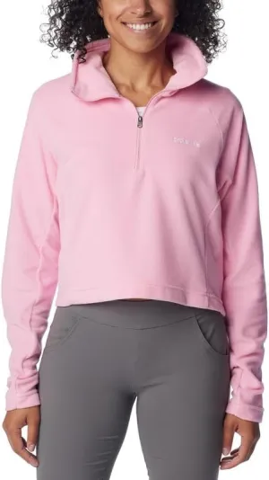 Columbia Women's Cropped II Sportswear Fleece 1/2-Zip Top (Wild Rose, X-Large)