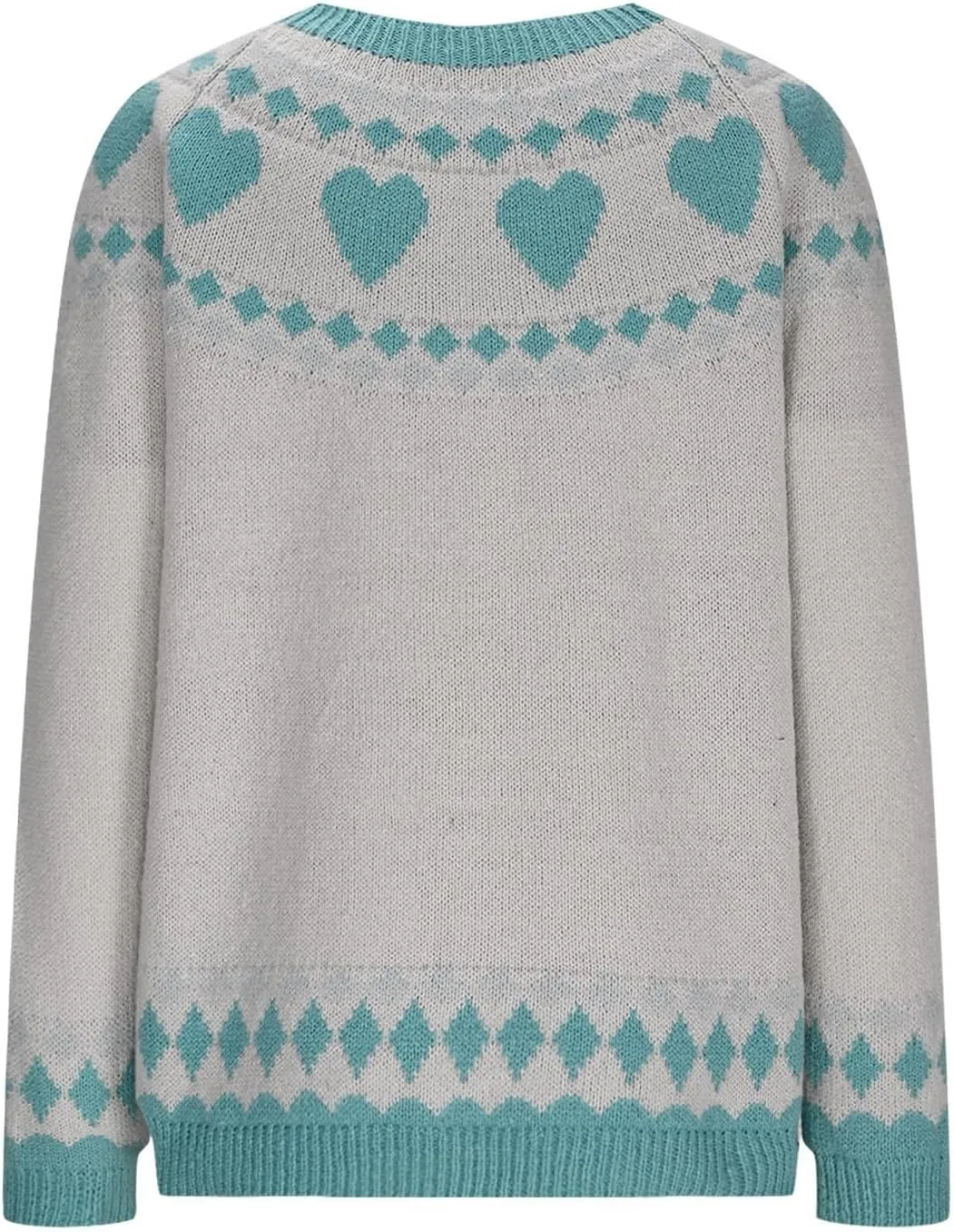Crewneck Sweaters for Women Cable Knit Fair Isle Embroidery Tops Winter Spring Long Sleeve Loose Sweater Pullover