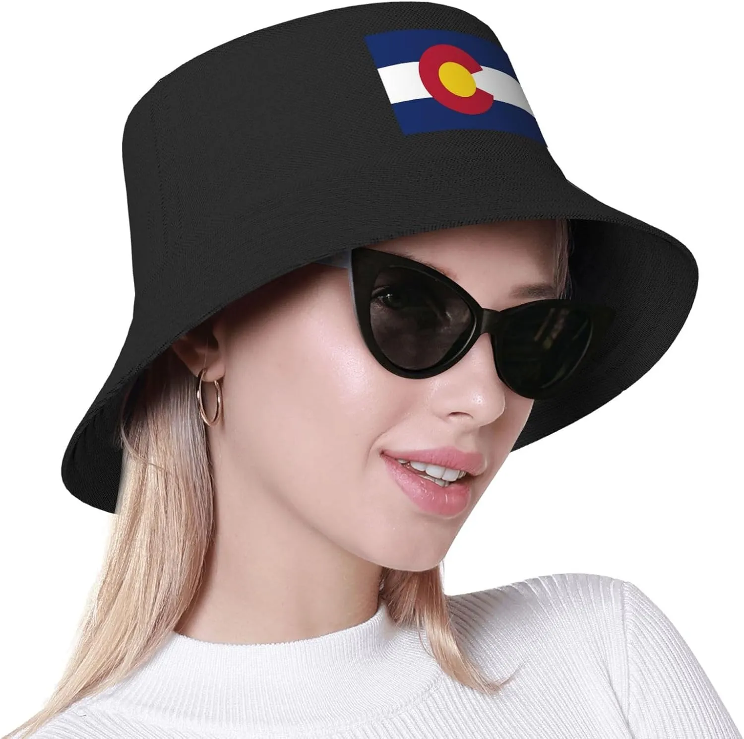 Cute States Flag Print Adult Hat Women Men Unisex Reversible Bucket Hat