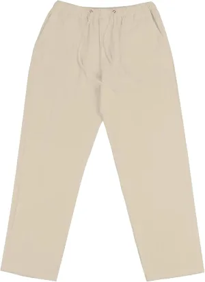 DGHM-JLMY Mens Lightweight Breathable Linen Trousers Casual Elastic Waist Beach Pants Solid Color Sports Pant with Pockets