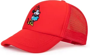 Disney Adult Trucker Hat, Minnie Mouse Mesh Snapback Baseball Cap