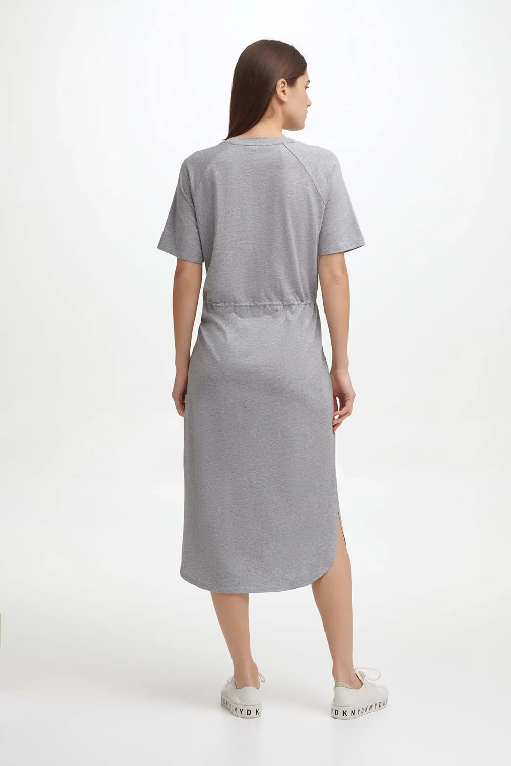 DKNY Women's Logo Midi Crewneck Dress