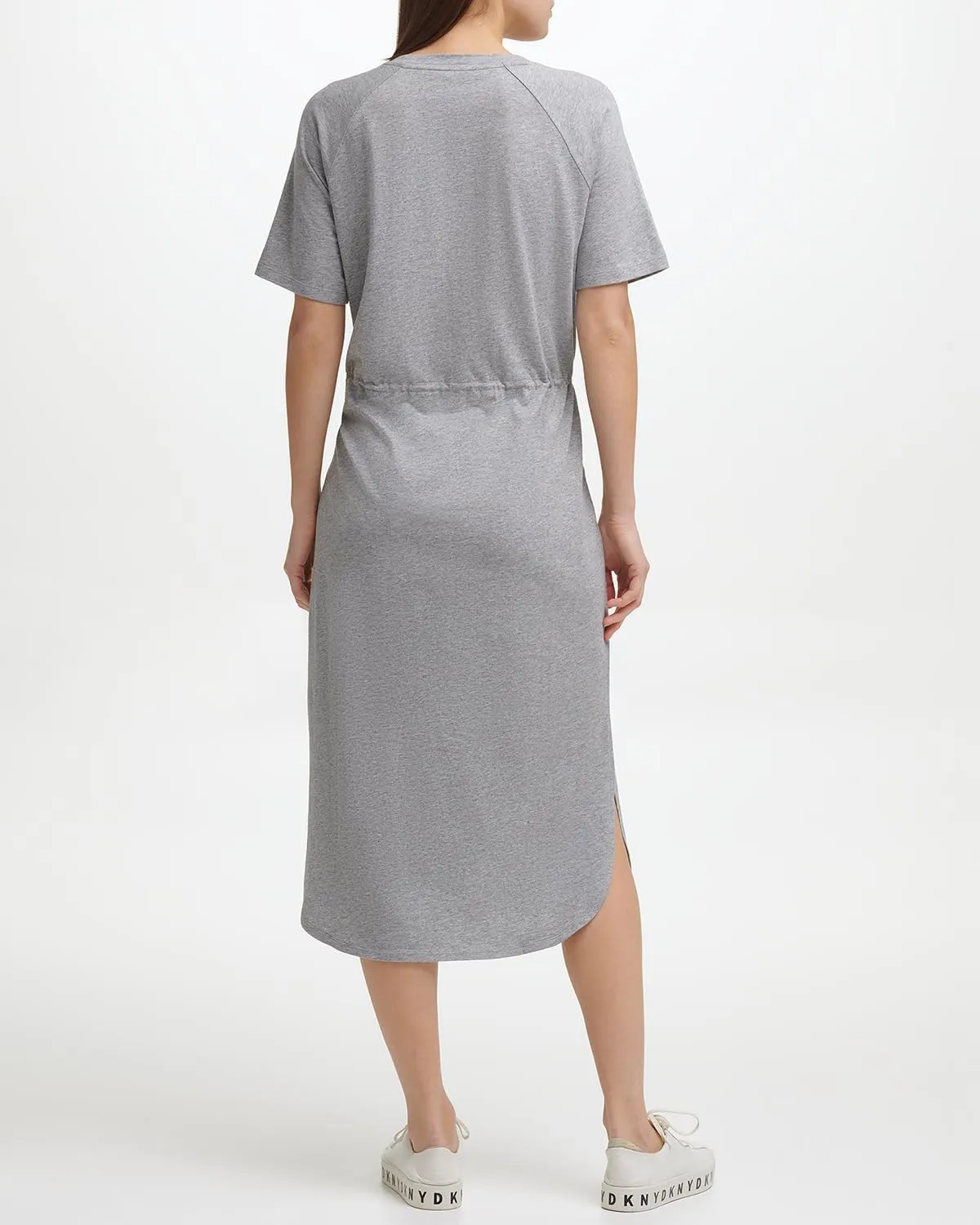 DKNY Women's Logo Midi Crewneck Dress