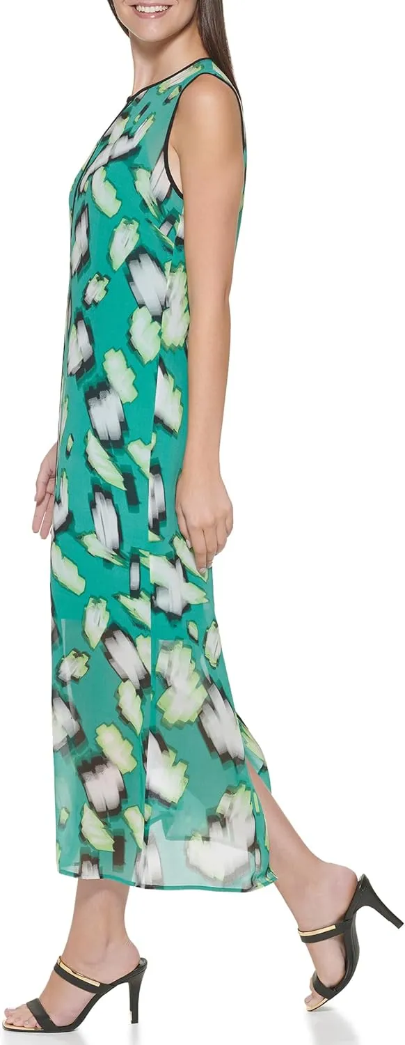 DKNY Women's Partially Lined Zip-Closure Midi Dress