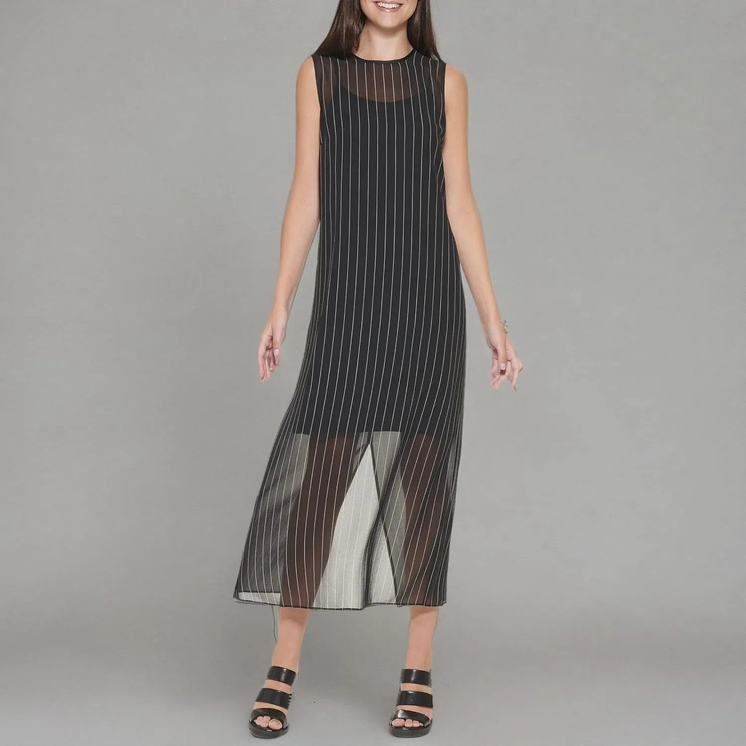 DKNY Women's Partially Lined Zip-Closure Midi Dress