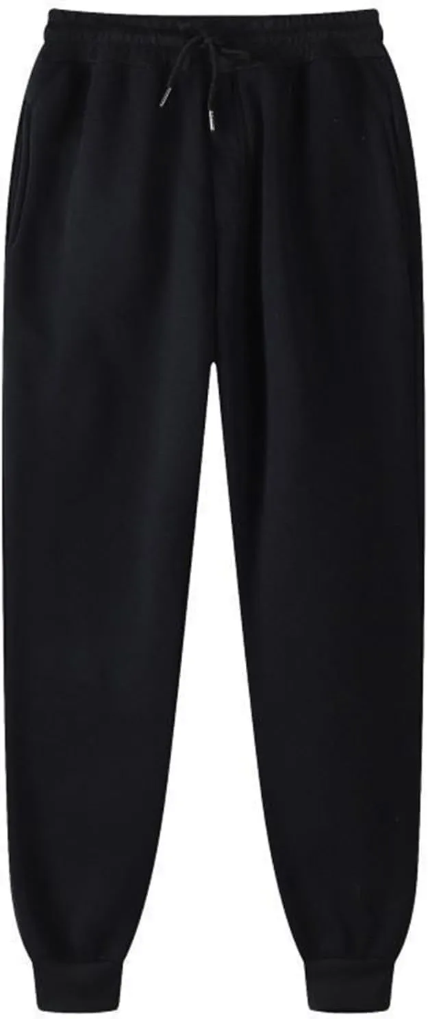 Fleece Lined Sweatpants Womens Elastic High Waist Warm Casual Winter Trousers Thermal Athletic Running Joggers with Pockets