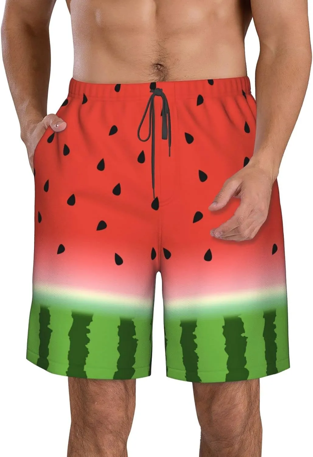 FREEHOTU Men's Swim Trunks Beach Board Shorts Quick Dry Swimwear Sports with Pockets