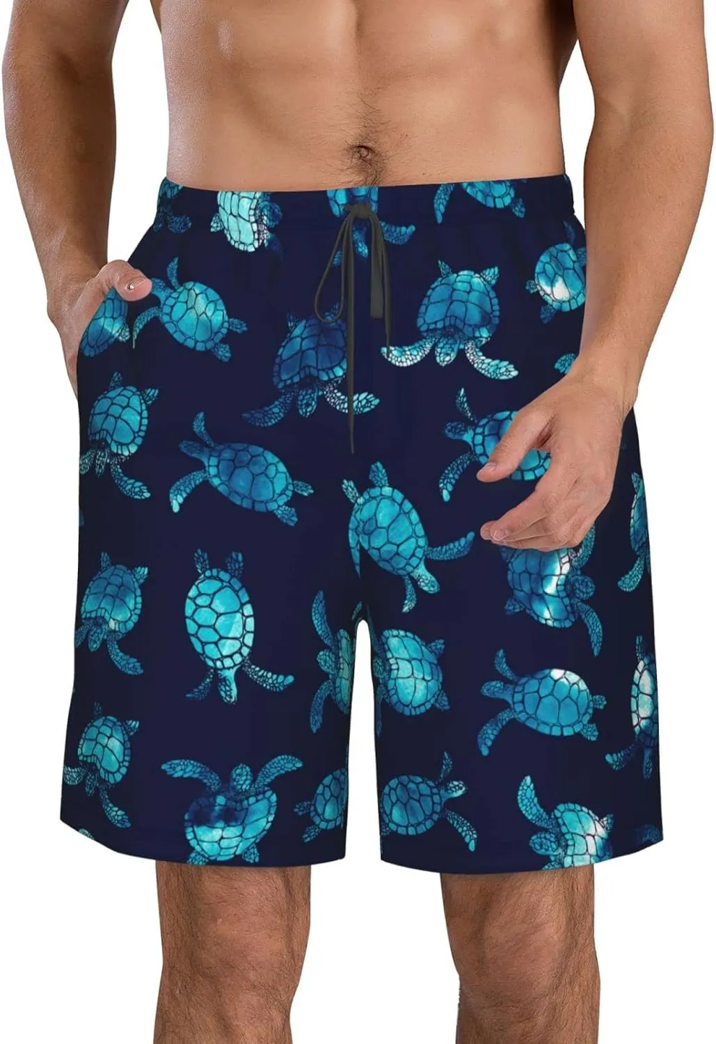 FREEHOTU Men's Swim Trunks Beach Board Shorts Quick Dry Swimwear Sports with Pockets