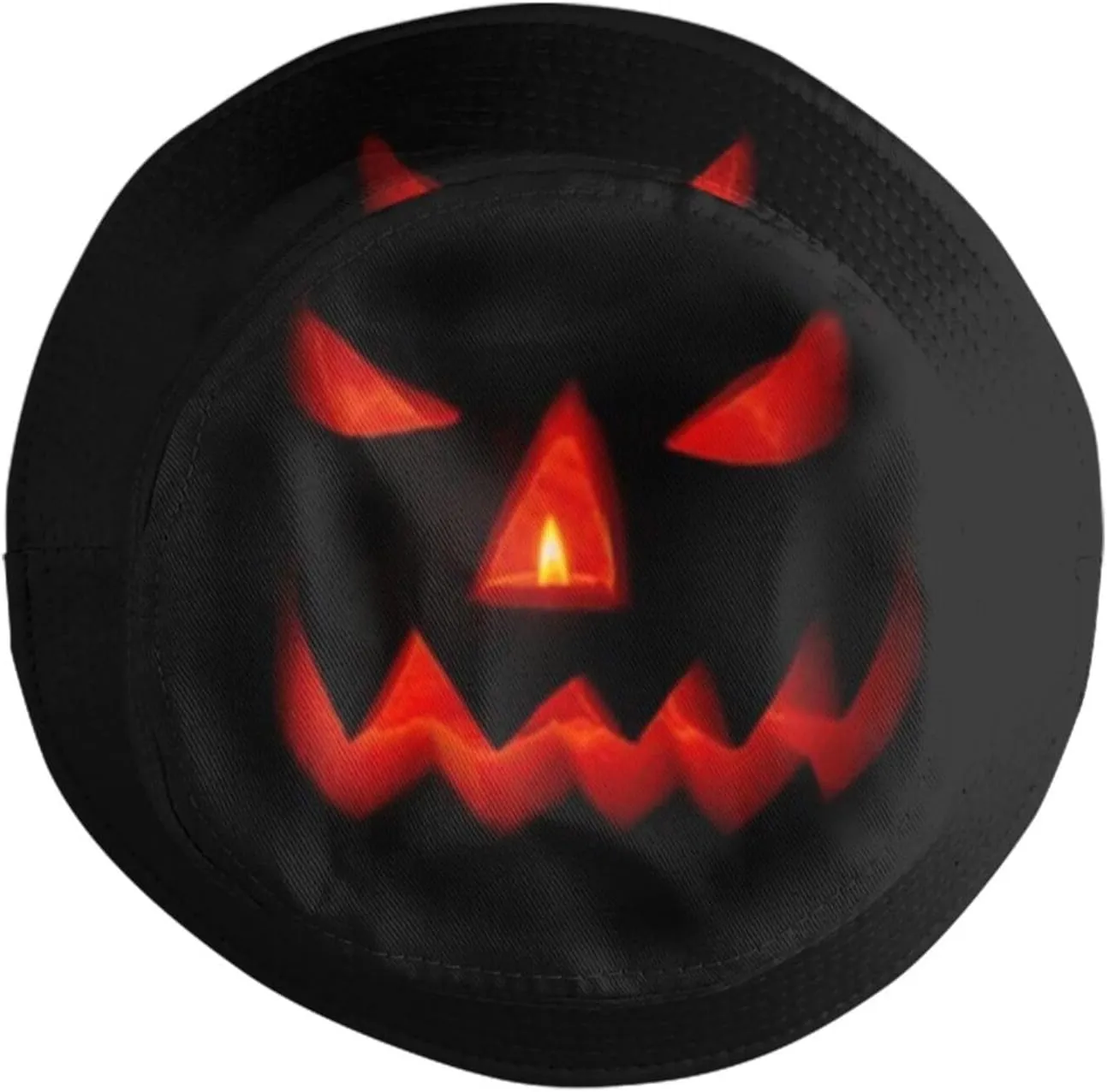 Funny Halloween Cute Fall Pumpkin Face Orange Bucket Hats for Women Men Outdoor Fisherman Sun Cap
