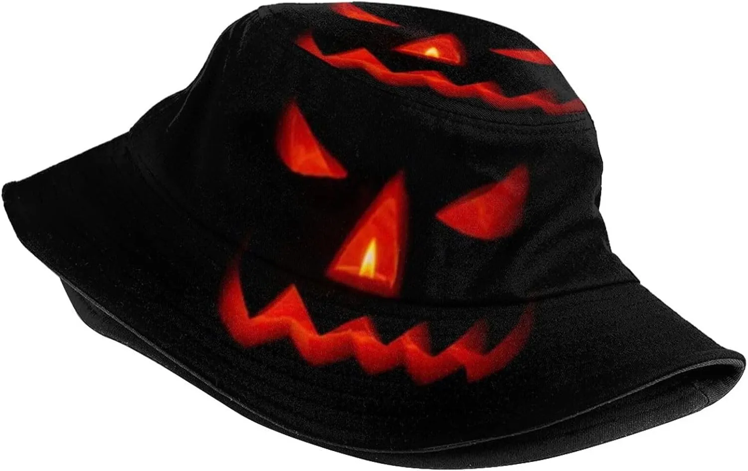 Funny Halloween Cute Fall Pumpkin Face Orange Bucket Hats for Women Men Outdoor Fisherman Sun Cap