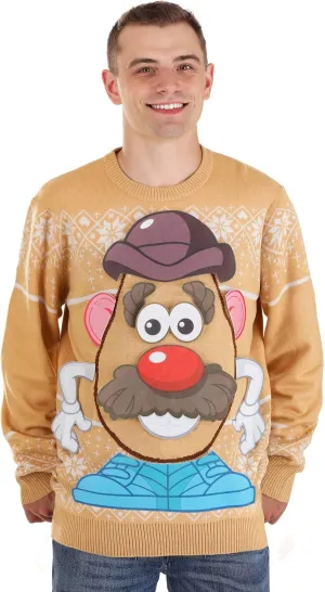 Hasbro Mr. Potato Head Ugly Christmas Sweater for Adults, Fun Interactive Sweaters for Holiday Parties