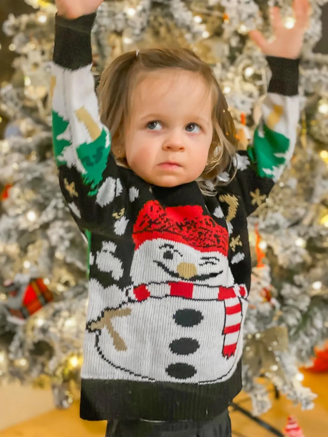 IFFEI Ugly Christmas Sweater for Women Men Kids Cute Family Matching Pullover Knit Jumpers for Holiday Party
