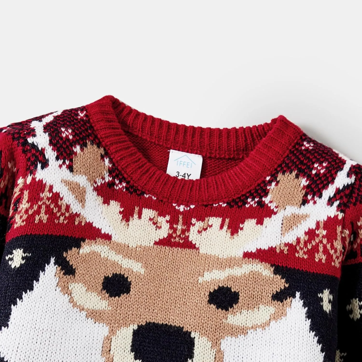 IFFEI Ugly Christmas Sweater for Women Men Kids Cute Family Matching Pullover Knit Jumpers for Holiday Party