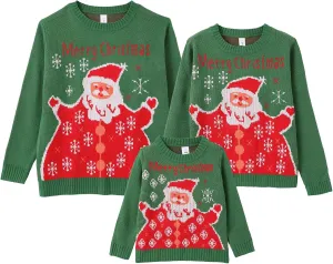 IFFEI Ugly Christmas Sweater for Women Men Kids Cute Family Matching Pullover Knit Jumpers for Holiday Party