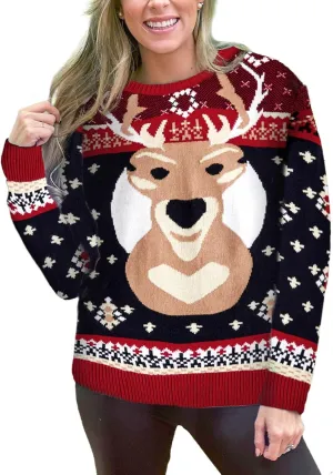 IFFEI Ugly Christmas Sweater for Women Men Kids Cute Family Matching Pullover Knit Jumpers for Holiday Party
