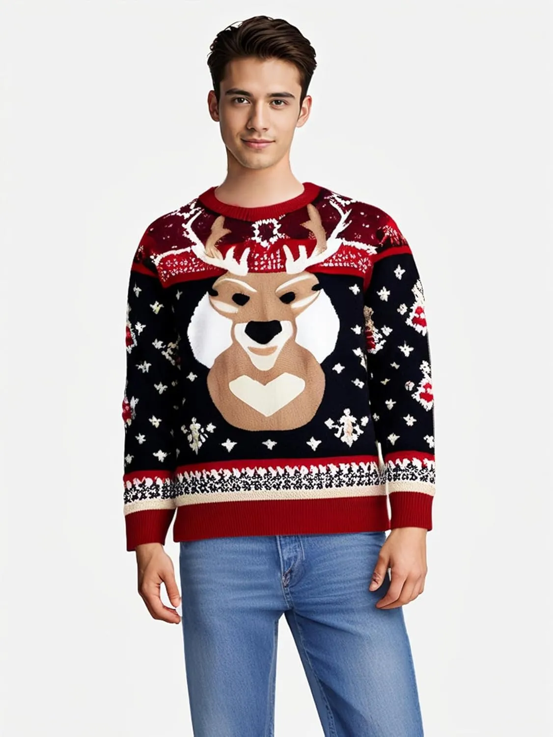 IFFEI Ugly Christmas Sweater for Women Men Kids Cute Family Matching Pullover Knit Jumpers for Holiday Party