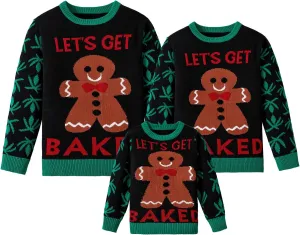 IFFEI Ugly Christmas Sweater for Women Men Kids Cute Family Matching Pullover Knit Jumpers for Holiday Party