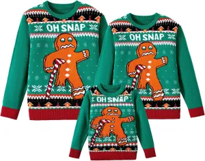 IFFEI Ugly Christmas Sweater for Women Men Kids Cute Family Matching Pullover Knit Jumpers for Holiday Party