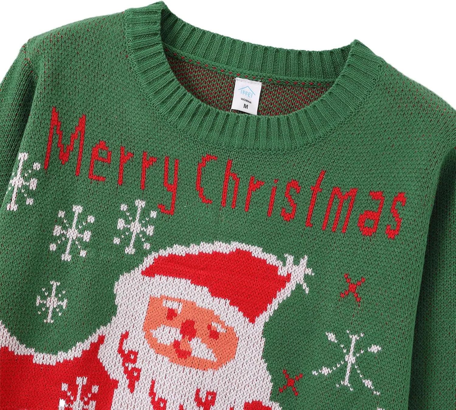 IFFEI Ugly Christmas Sweater for Women Men Kids Cute Family Matching Pullover Knit Jumpers for Holiday Party